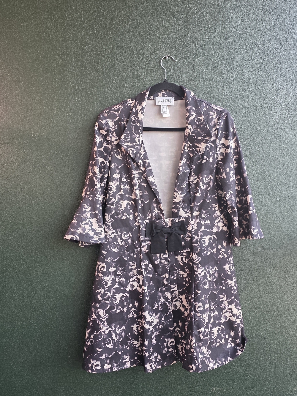 RIBKOFF Black & Blush Floral Fit-and-Flare Jacket with Bow - Picture 6 of 16